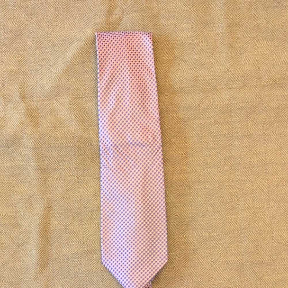 Pink and Blue Polka Dot Neiman Marcus Silk Necktie